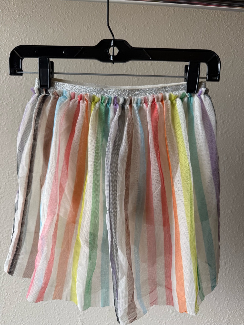 Target Girls Multi-Color Striped Chiffon Skort with Silver Waistband
